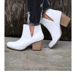 Not Rated Optic White Texture Ankle Booties